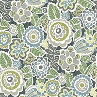 Lucy Green Floral Wallpaper