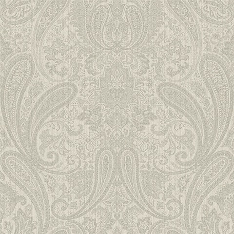 Ludlow Light Grey Paisley Wallpaper