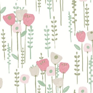 Mabel Blue Floral Field Wallpaper