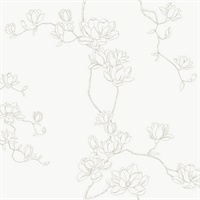 Magnolia Beige Branches Wallpaper