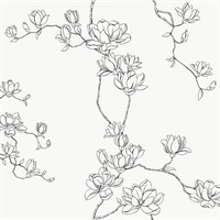 Magnolia Black Branches Wallpaper