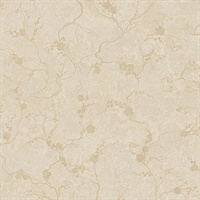 Mahina Gold Floral Vine Wallpaper