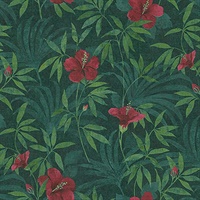 Malecon Green Floral Wallpaper