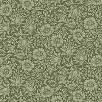 Mallow Dark Green Floral Vine Wallpaper
