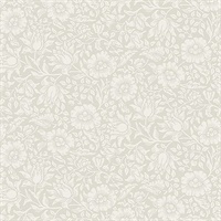 Mallow Dove Floral Vine Wallpaper