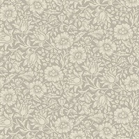Mallow Grey Floral Vine Wallpaper