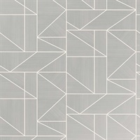 Malvolio Silver Geometric Wallpaper