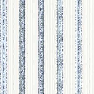 Mandevilla Black Vine Stripe Wallpaper