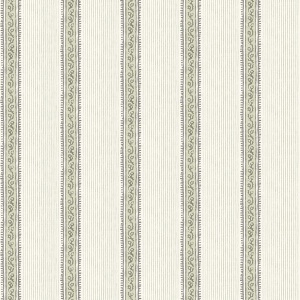 Mandevilla Black Vine Stripe Wallpaper