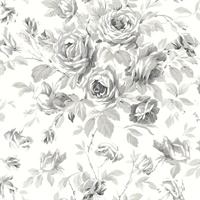 Manon Charcoal Rose Stitch Wallpaper