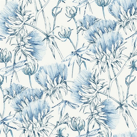 Mariell Blue Dragonfly Wallpaper