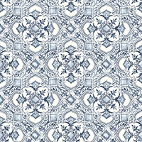 Marjoram Blue Floral Tile Wallpaper