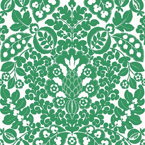 Marni Green Fruit Damask Wallpaper