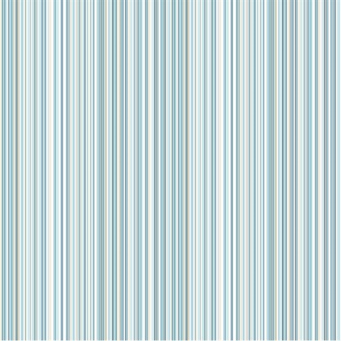 Martinez Blue Striped Wallpaper