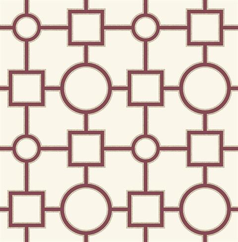 Matrix Burgundy Geometric Wallpaper