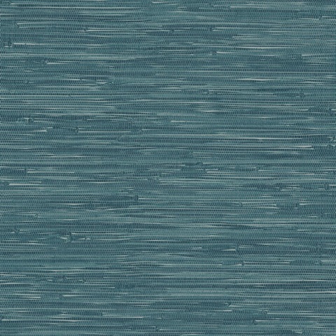 Maytal Blue Faux Grasscloth Wallpaper