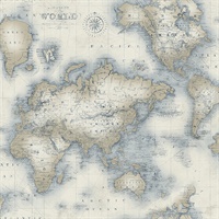 Mercator Cream World Map Wallpaper