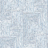 Merritt Indigo Geometric Wallpaper