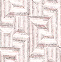Merritt Red Geometric Wallpaper