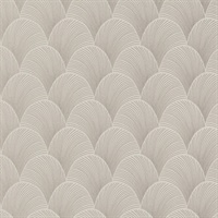 Metallic Beige Gold Scallop Wallpaper