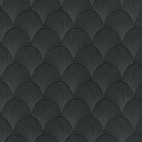 Metallic Black Scallop Wallpaper