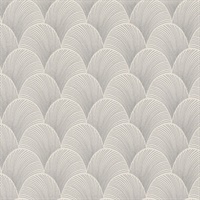 Metallic Cream Scallop Wallpaper