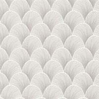 Metallic White Gold Scallop Wallpaper