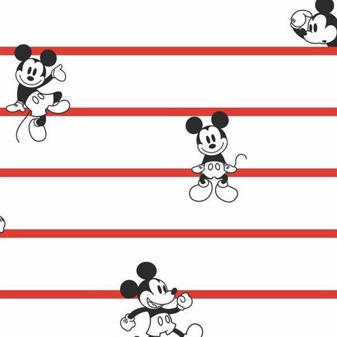 Disney Mickey Mouse Stripe Wallpaper