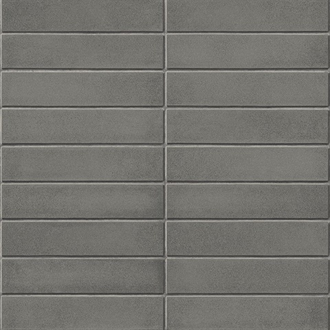 Midcentury Modern Dark Grey Brick Wallpaper