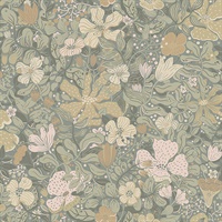 Midsommar Grey Floral Medley Wallpaper