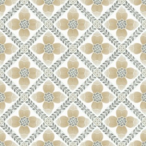 Mimi Blue Quilted Floral Peel & Stick Wallpaper