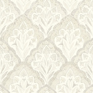 Mimir Blue Quilted Damask Wallpaper