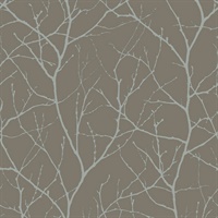 Mocha & Silver Trees Silhouette Wallpaper