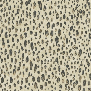 Mod Leopard Print Wallpaper in Black and Taupe
