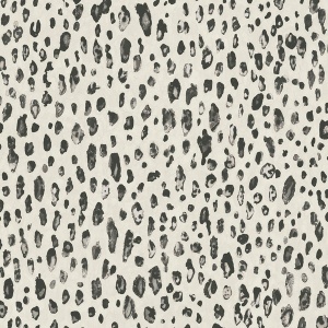 Mod Leopard Print Wallpaper in Black and Taupe