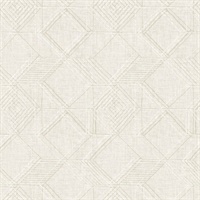 Moki Off-White Lattice Geometric Wallpaper