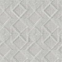 Moki Grey Lattice Geometric Wallpaper