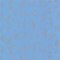 Moomin Blue Novelty Wallpaper