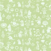 Moomin Green Novelty Wallpaper