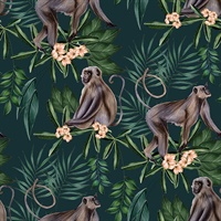 Morris Dark Blue Tropical Jungle Wallpaper