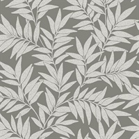 Morris Dark Grey Leaf Wallpaper