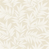 Morris Taupe Leaf Wallpaper