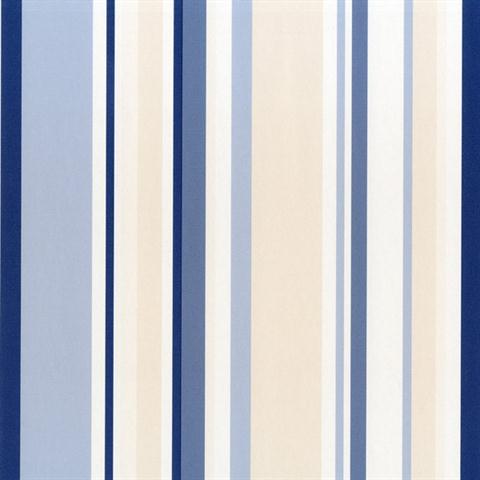 Multi Stripes Blue Tones with Cream