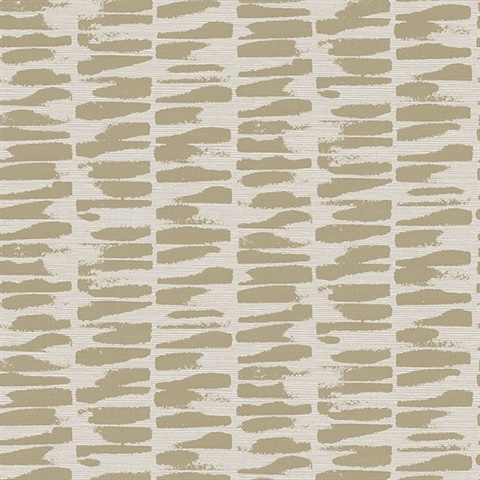 Myrtle Gold Abstract Stripe Wallpaper