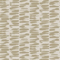 Myrtle Gold Abstract Stripe Wallpaper