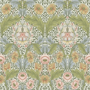 Myrtle Dove Floral Ogee Wallpaper