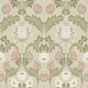 Myrtle Dove Floral Ogee Wallpaper