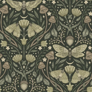 Mystic Moth Black Forest Magic Wallpaper