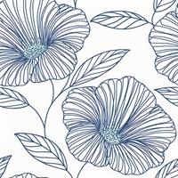 Mythic Blue Floral Wallpaper