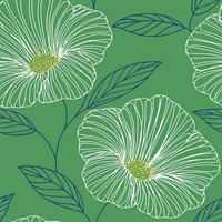 Mythic Green Floral Wallpaper